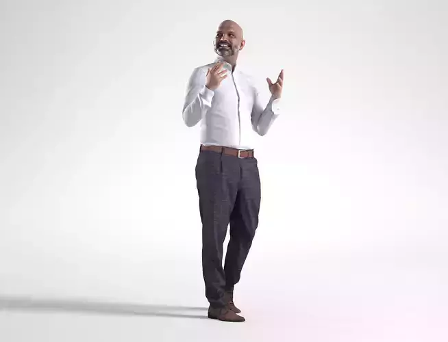 Man Business Suit Walking Talking Low poly Nikhiel 1797