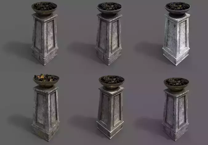 Fire Column Texture Pack 3D Model Collection