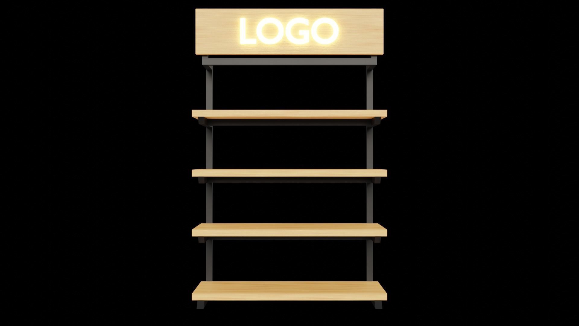 Klasika Shop Shelf Side set of 4 3D model_6