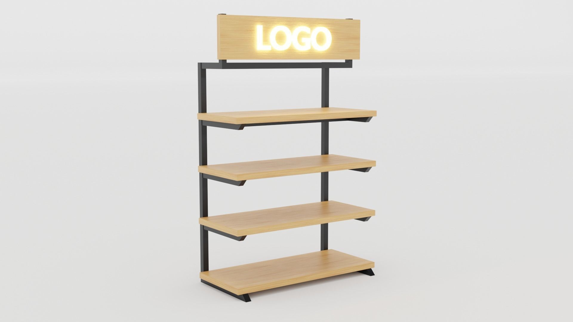 Klasika Shop Shelf Side set of 4 3D model_5