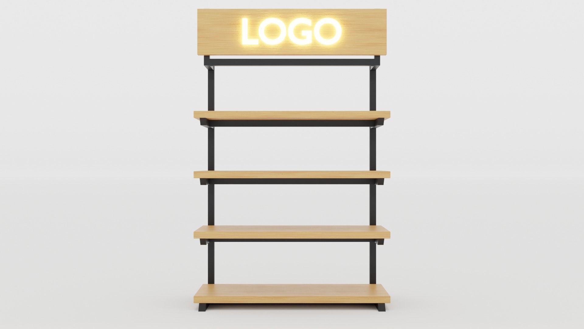 Klasika Shop Shelf Side set of 4 3D model_4