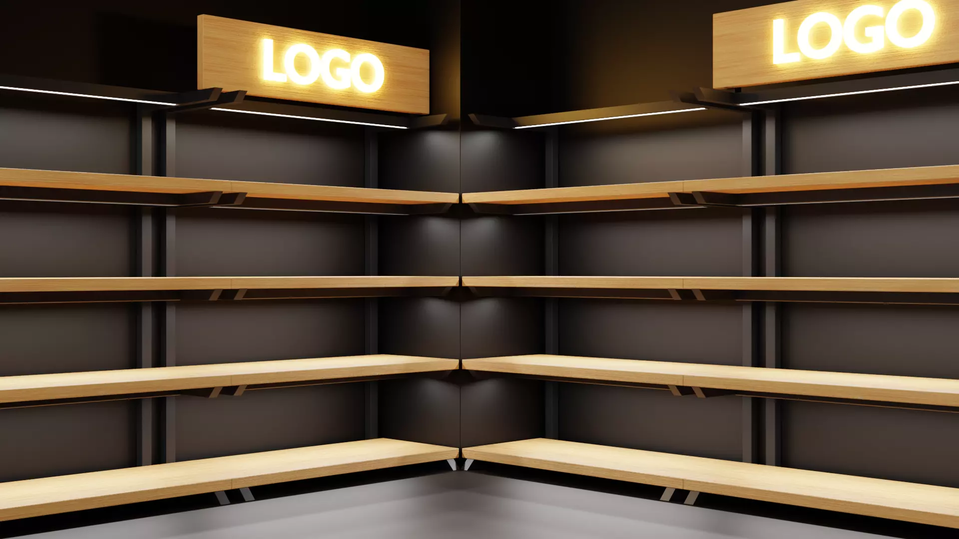 Klasika Shop Shelf Side set of 4 3D model_0