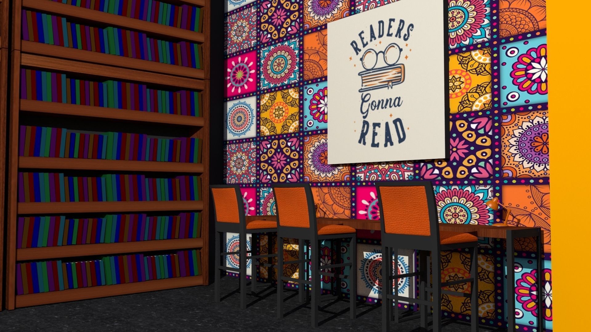 3D Cafe for creative community 3D model_8