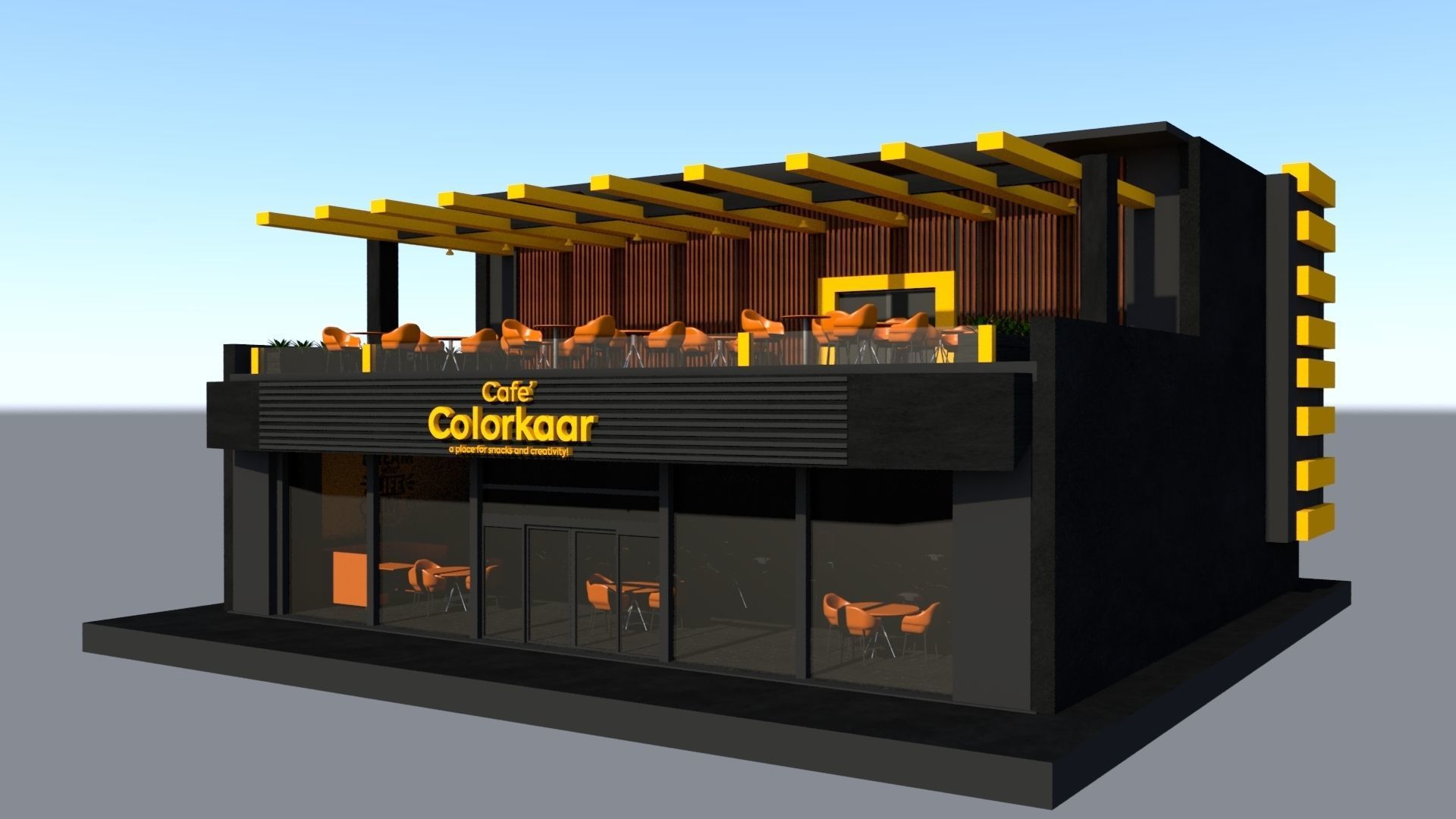 3D Cafe for creative community 3D model_17