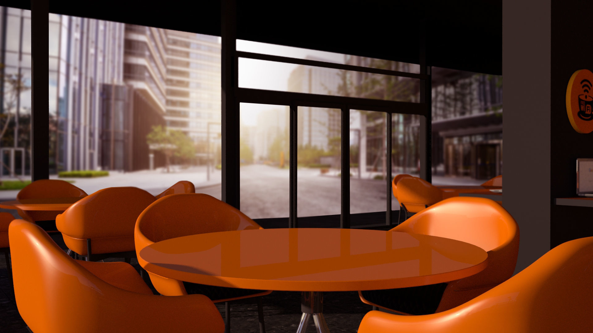 3D Cafe for creative community 3D model_6