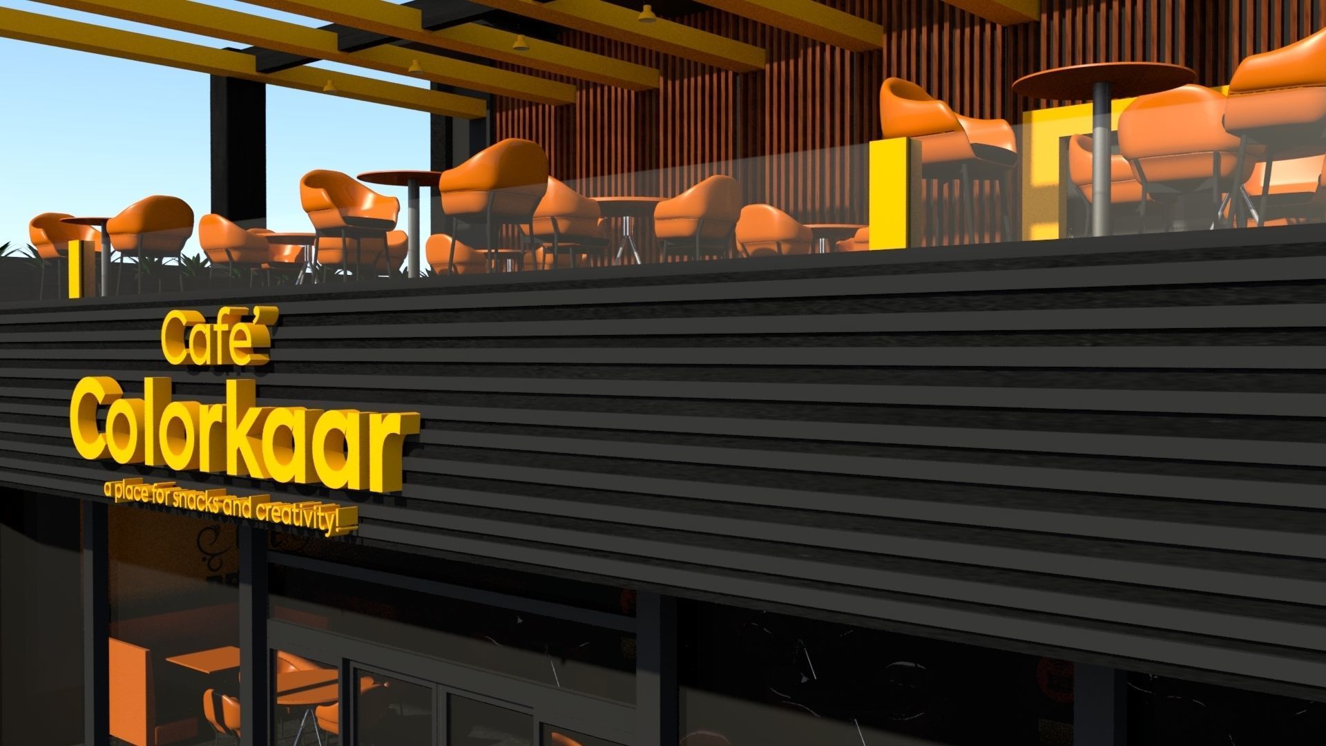 3D Cafe for creative community 3D model_11