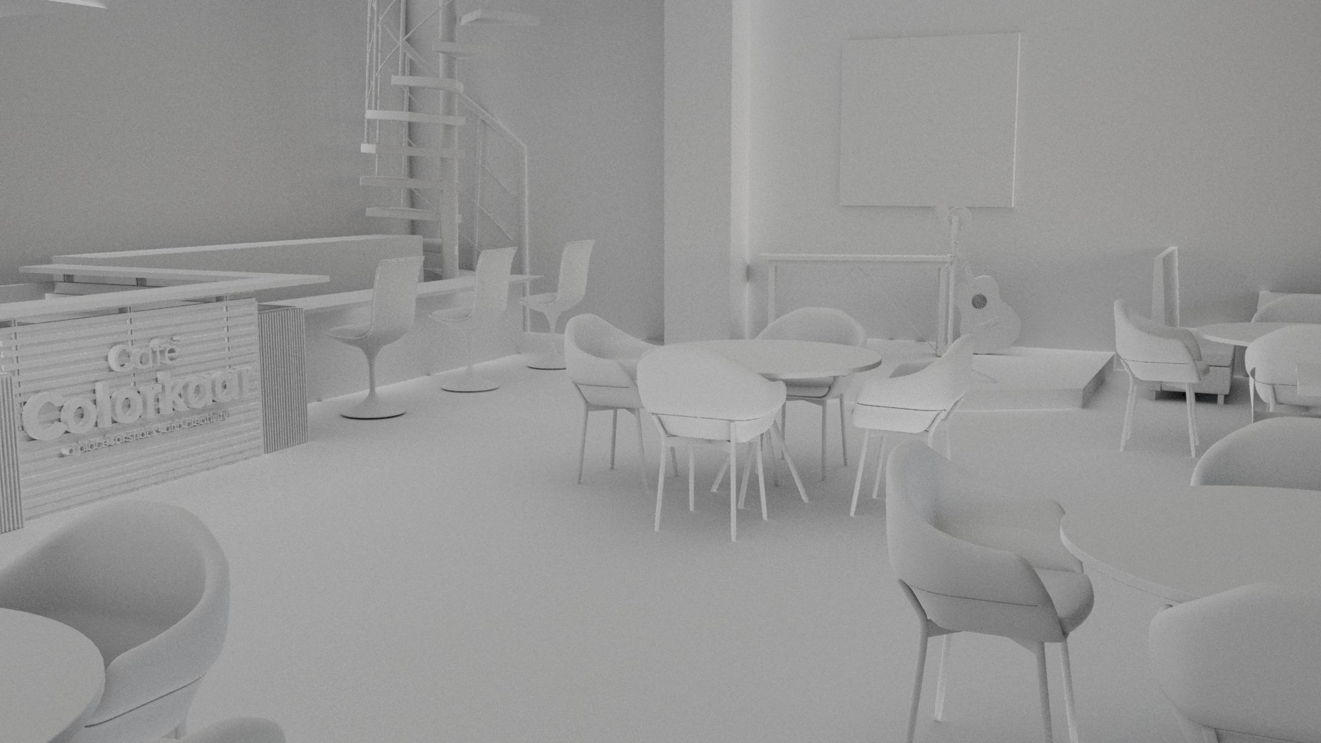 3D Cafe for creative community 3D model_25