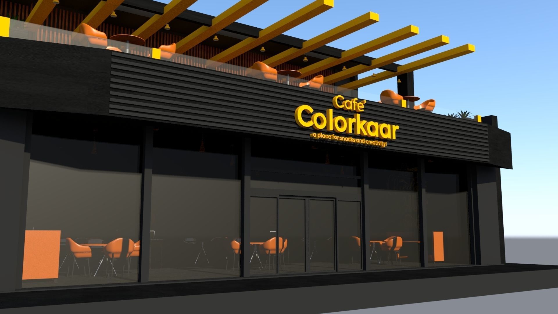 3D Cafe for creative community 3D model_18