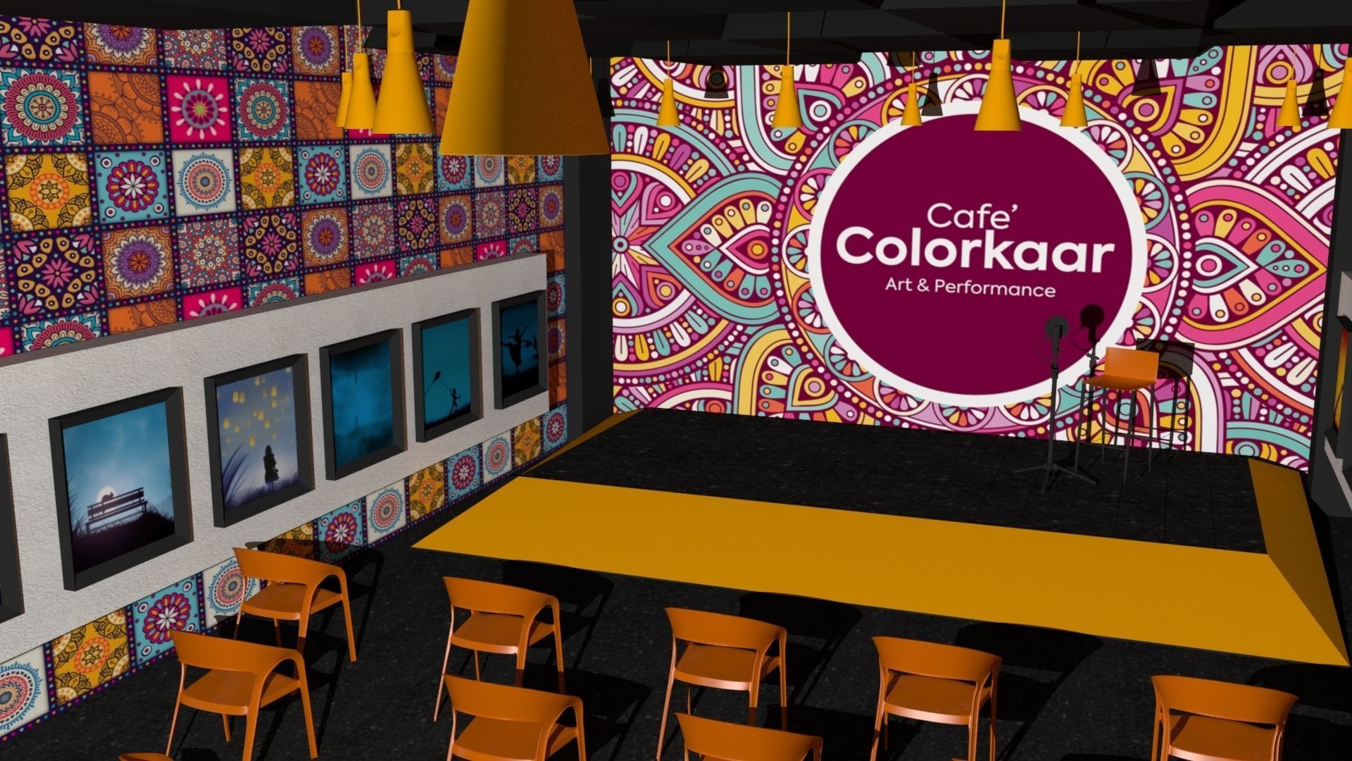 3D Cafe for creative community 3D model_9