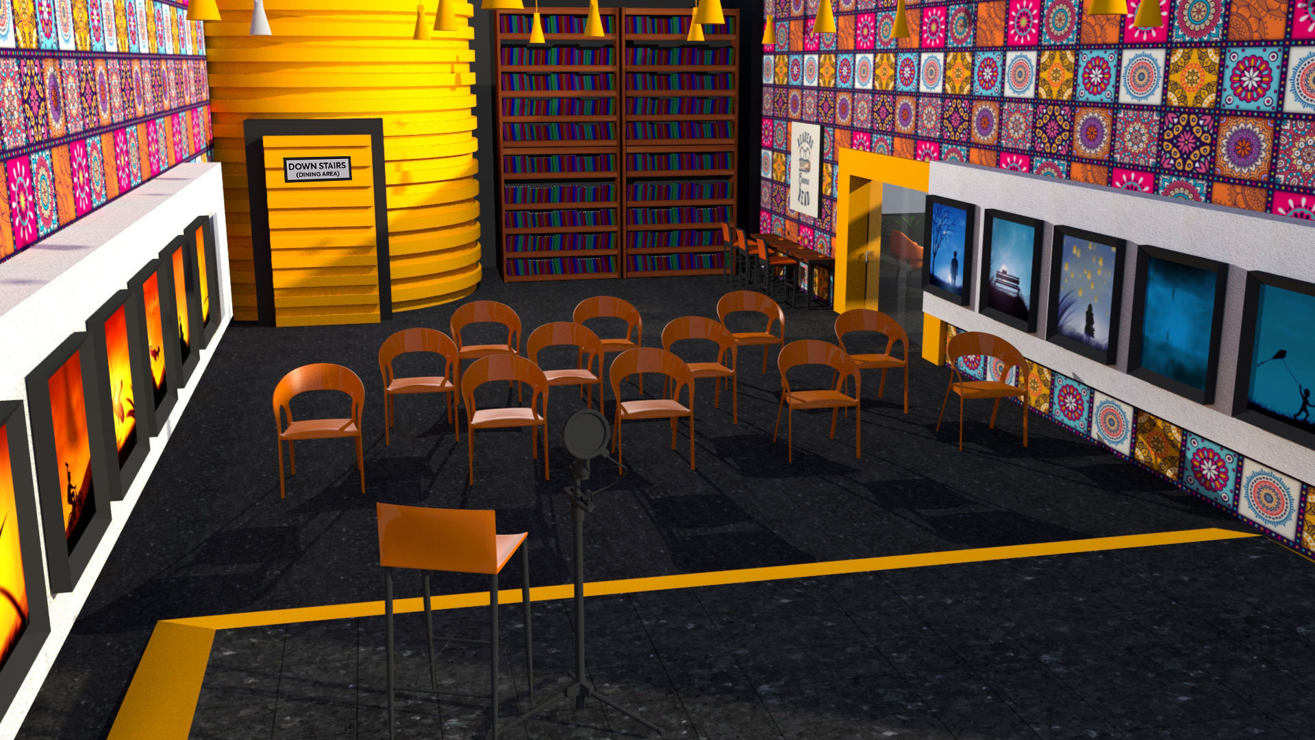 3D Cafe for creative community 3D model_10