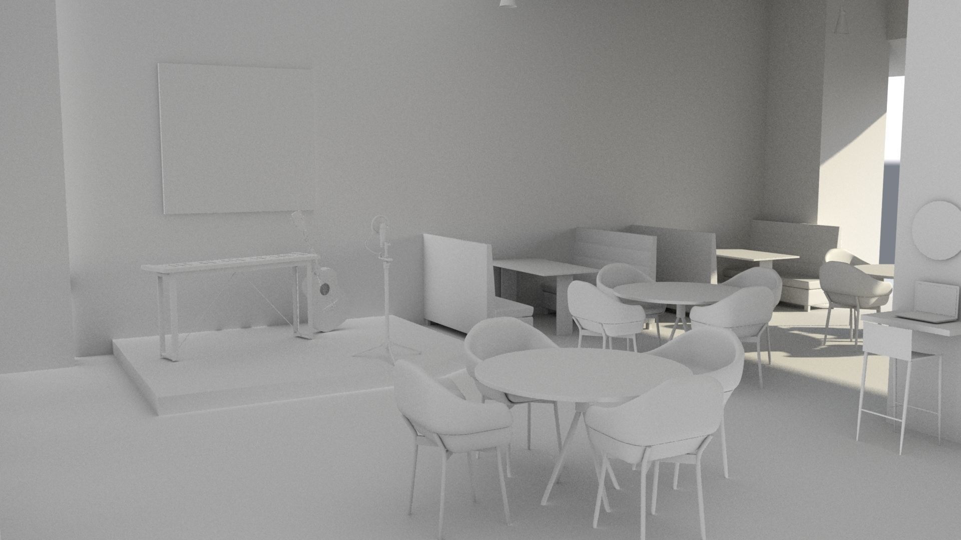 3D Cafe for creative community 3D model_26