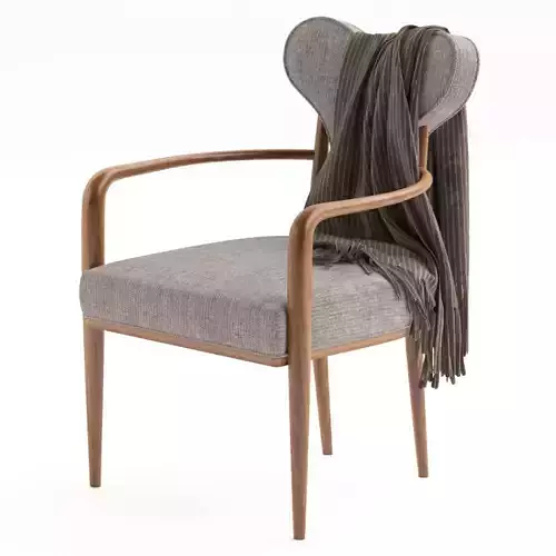 Coeur Armchair with throw blanket