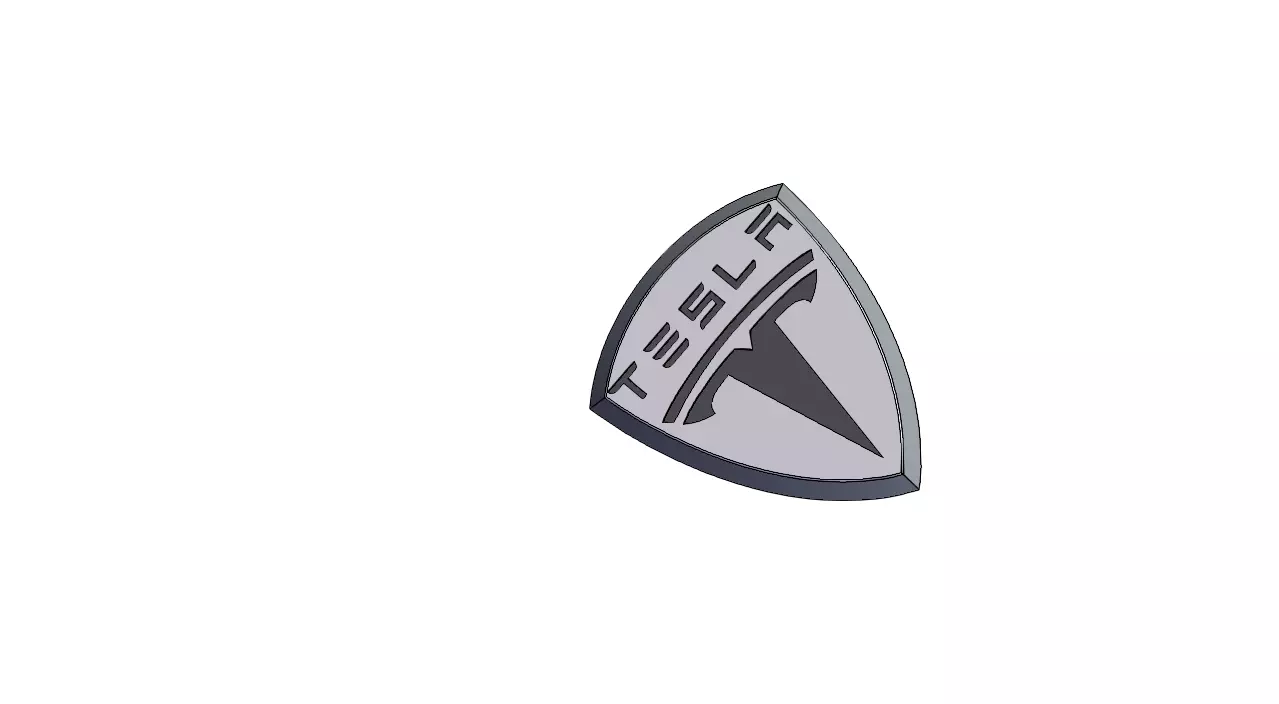 TESLA 3D logo Free 3D model_0