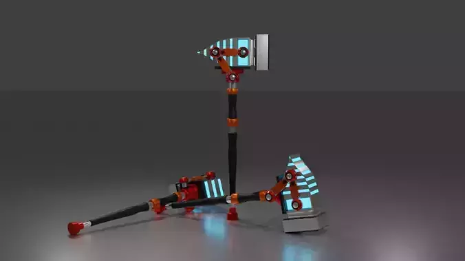 Sci fi Hammer Free low-poly 3D model