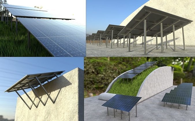 Solarmodule Version 4 - 15000mm Low-poly 3D model