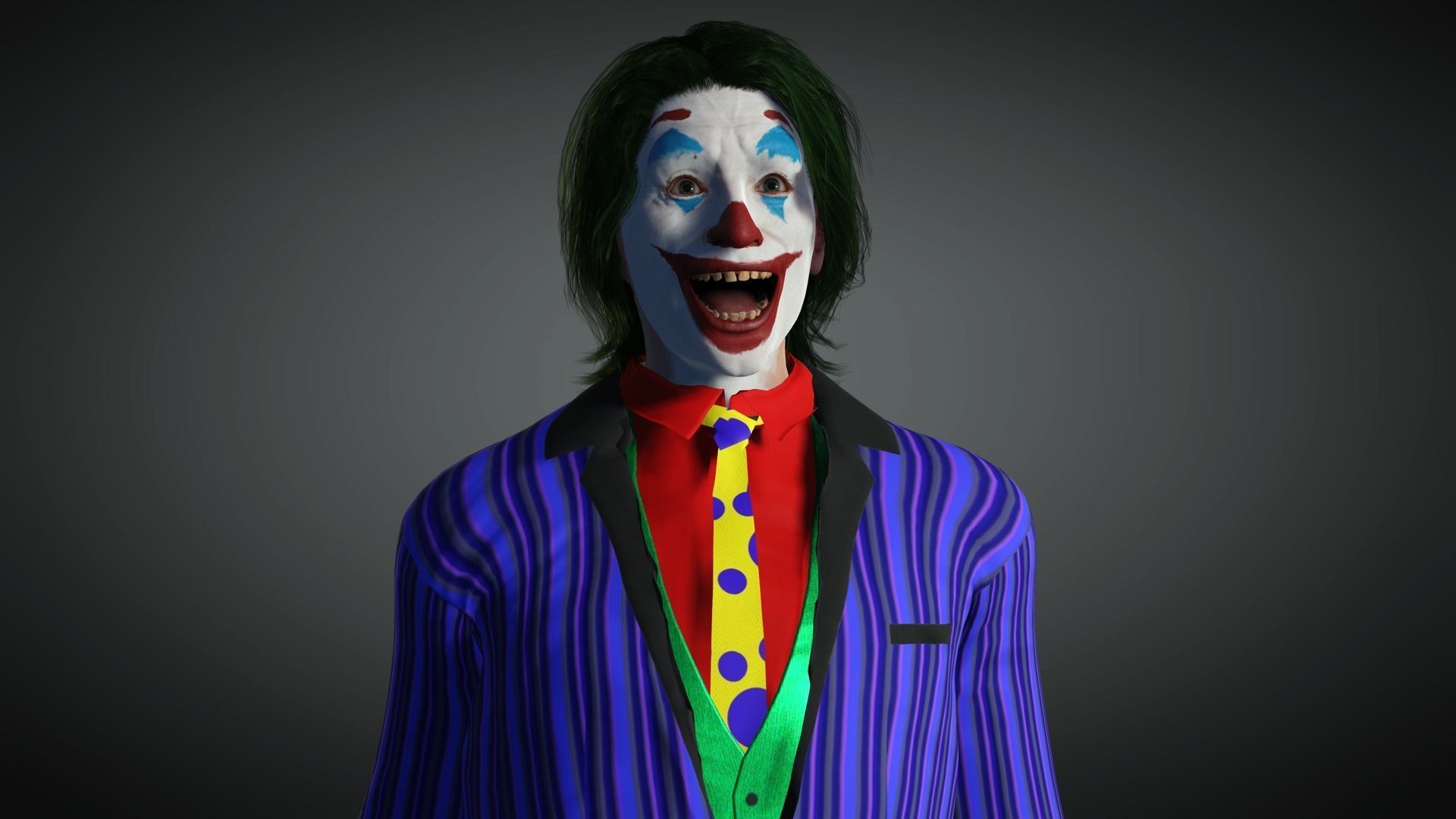 AAA Comics Character 03 The Joker Low-poly 3D model_9