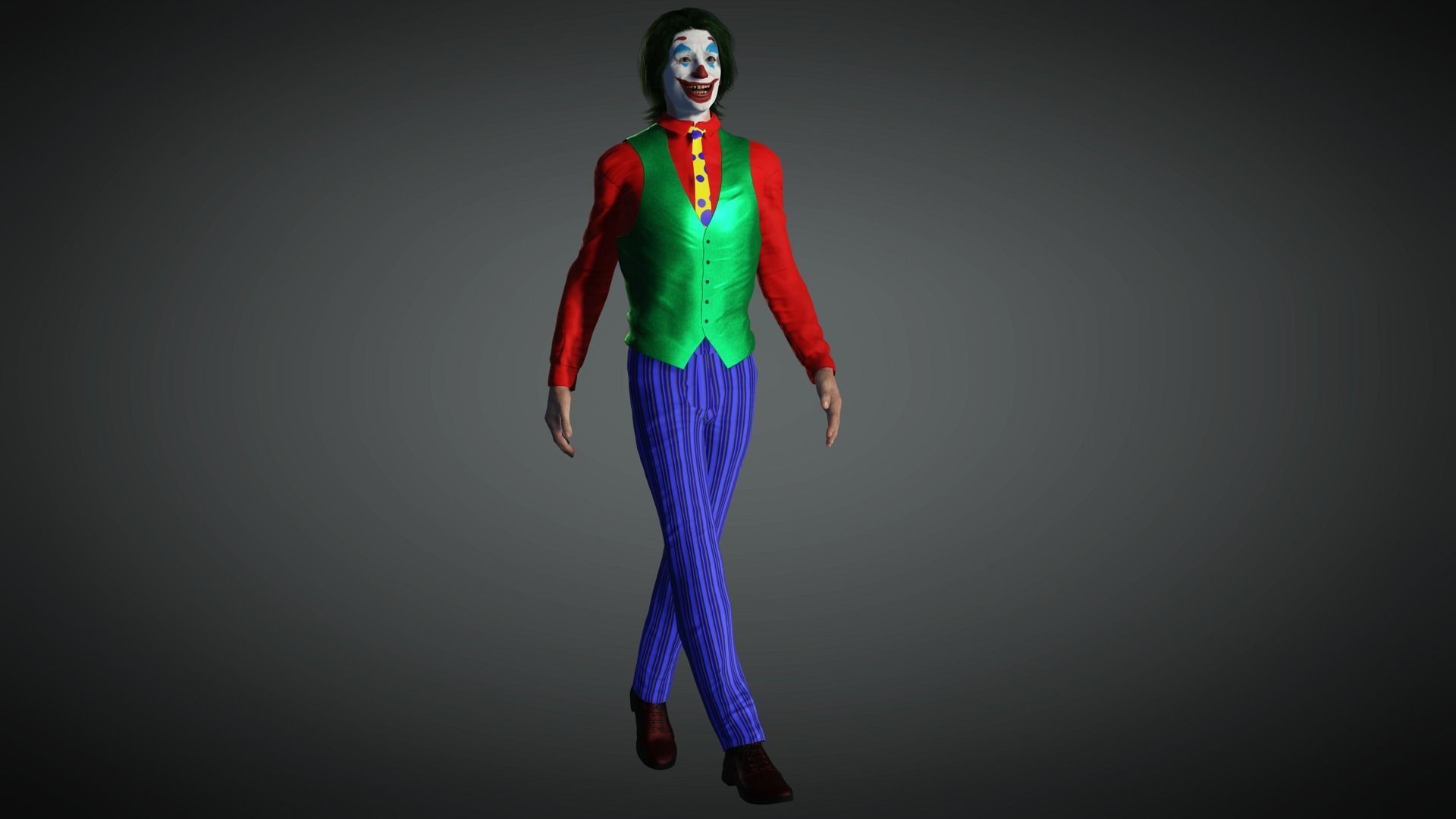 AAA Comics Character 03 The Joker Low-poly 3D model_2