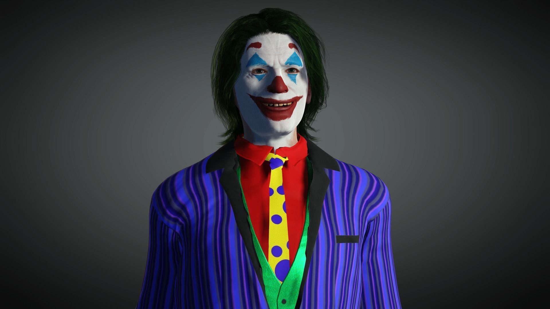 AAA Comics Character 03 The Joker Low-poly 3D model_10