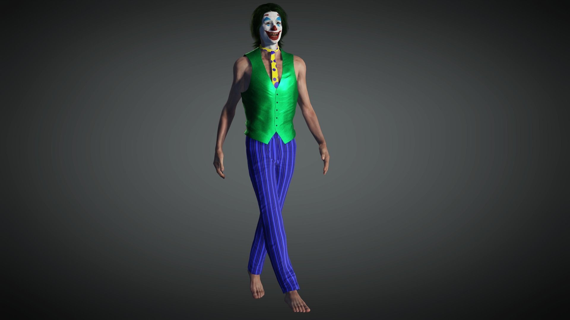 AAA Comics Character 03 The Joker Low-poly 3D model_3