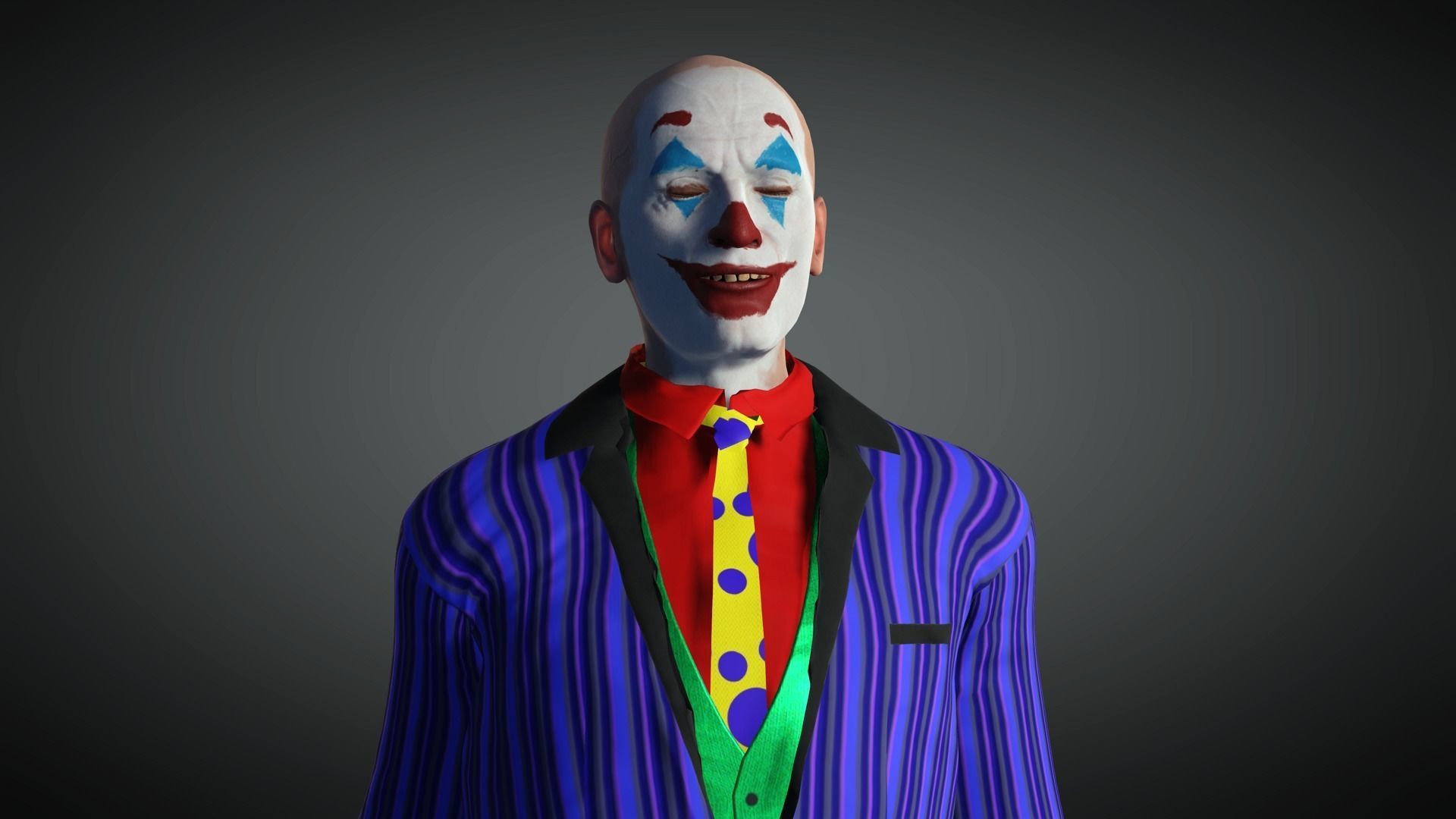 AAA Comics Character 03 The Joker Low-poly 3D model_12