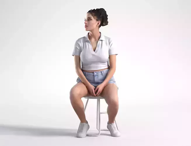 Woman Casual Sitting Low poly Manuela 1679