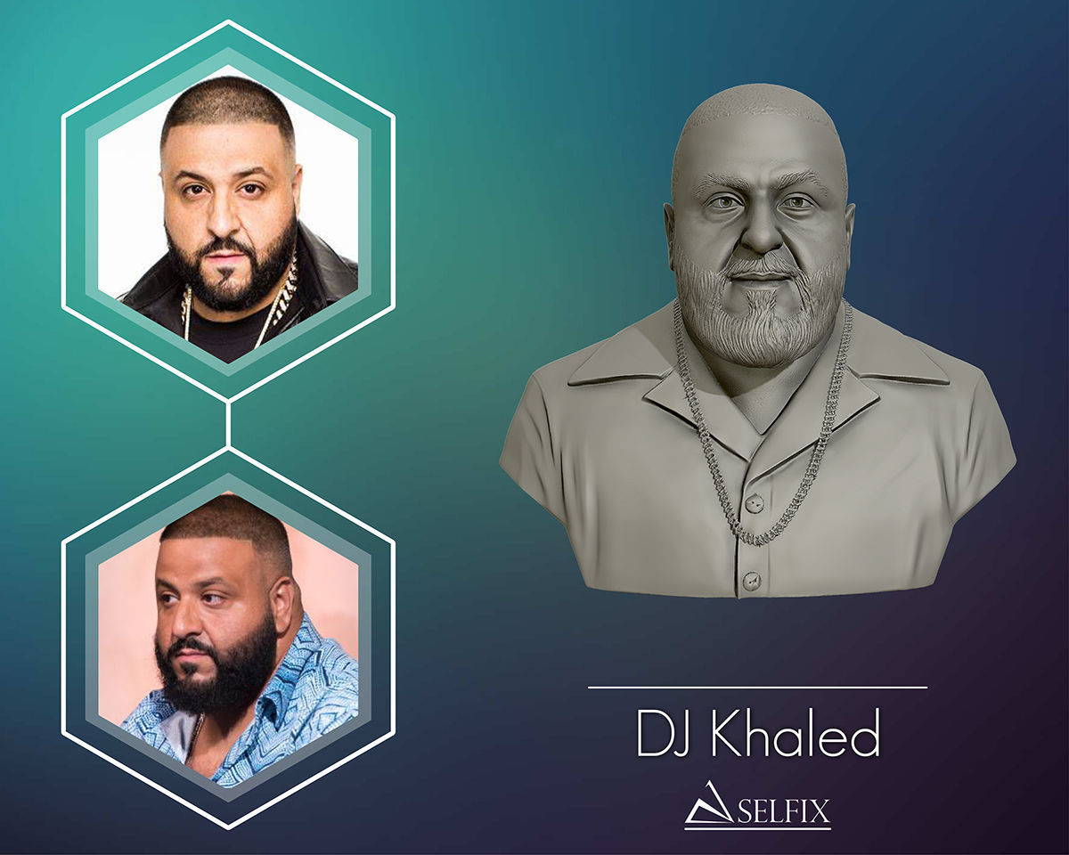 DJ Khaled Portrait Sculpture 3D model 3D printable | CGTrader
