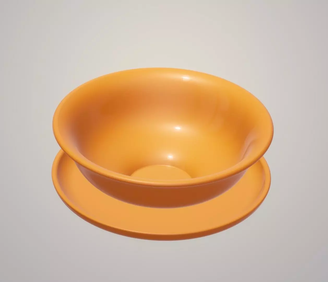 Soup Bowl with bottom plate Free 3D print model