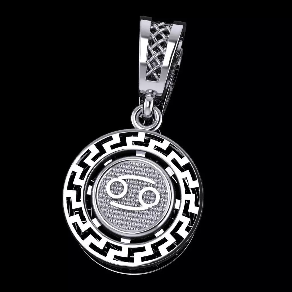 Zodiac Pendant Cancer Free 3D print model