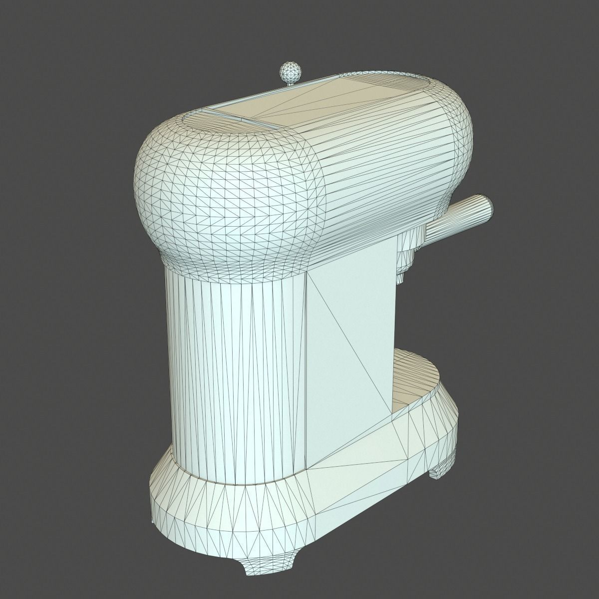 Red Espresso Machine Low-poly 3D model_9