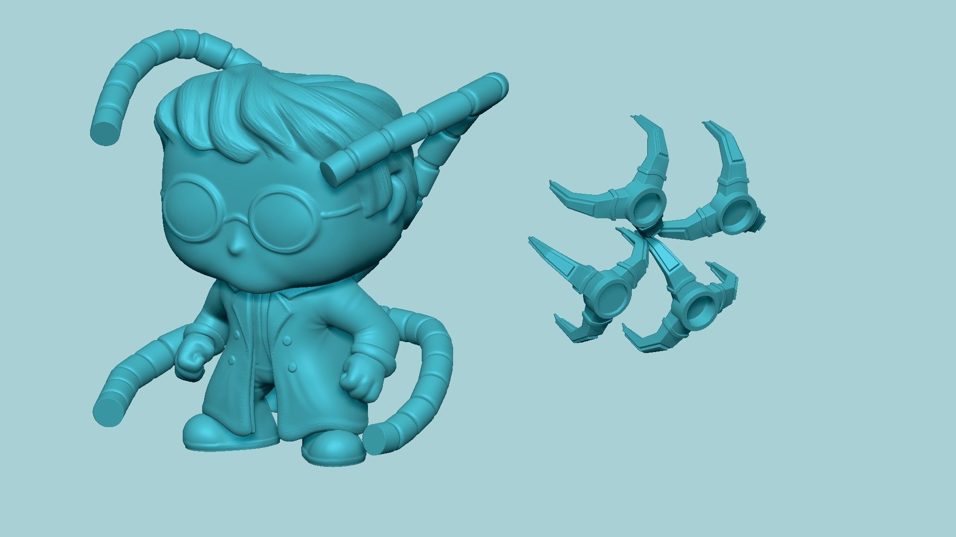 Doctor Octopus - Spider Man - Chibi Funko Style 3D print model_11