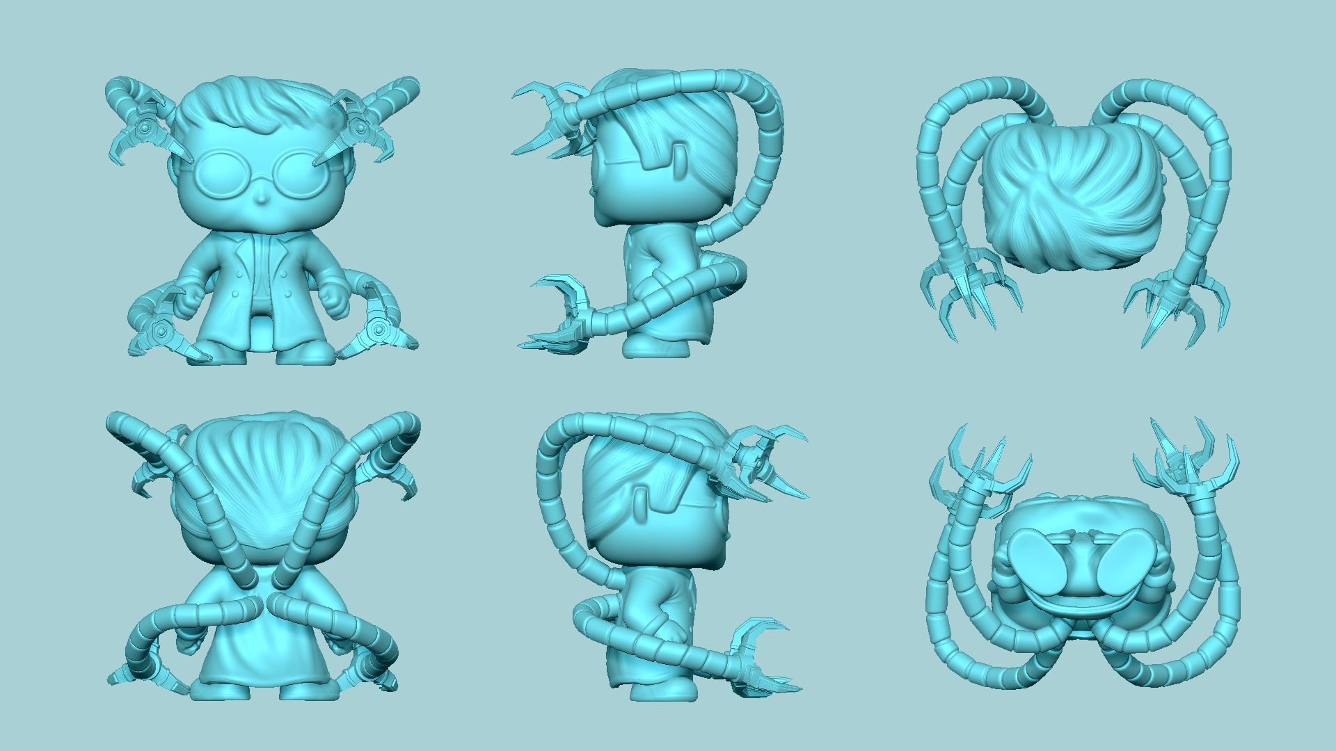 Doctor Octopus - Spider Man - Chibi Funko Style 3D print model_4
