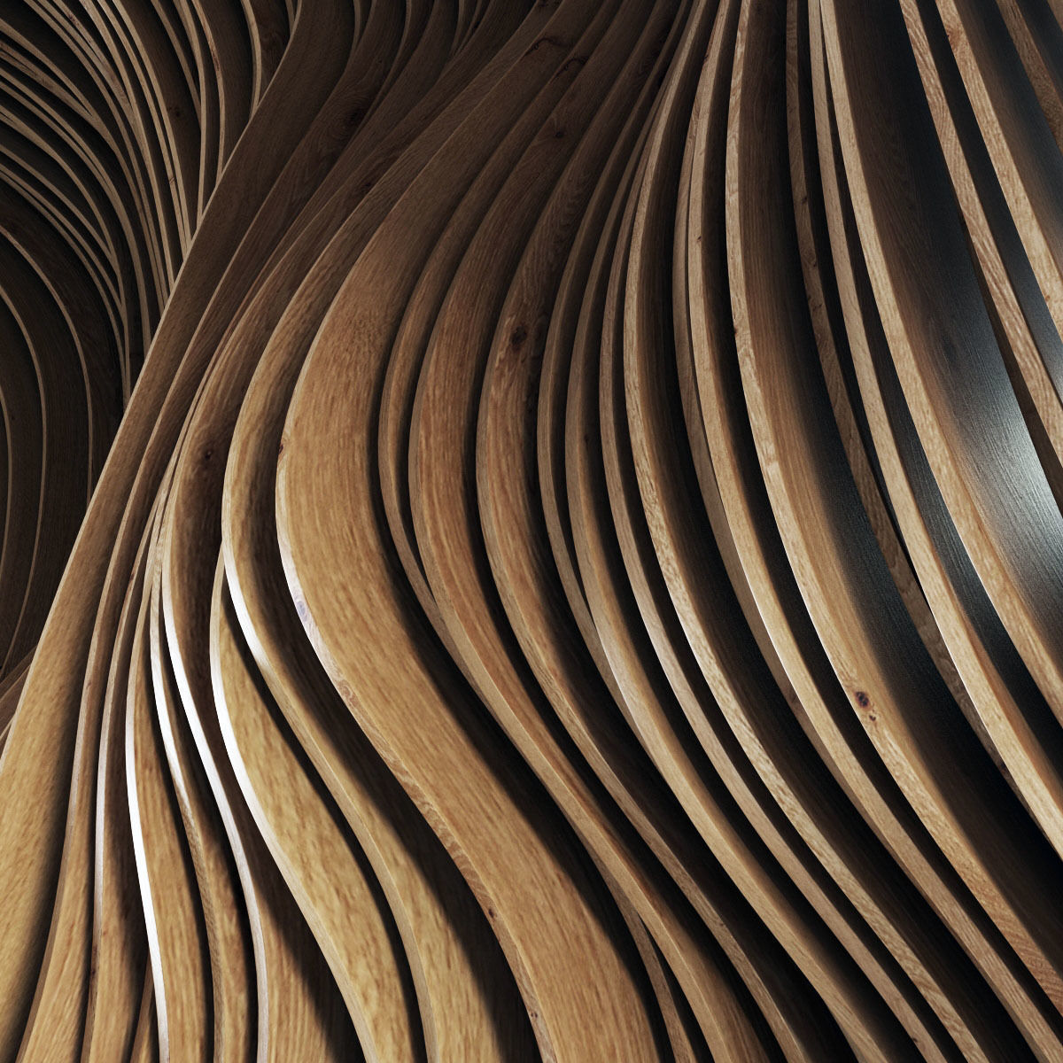 Parametric big ceiling wood n1 3D model_6