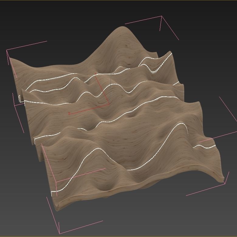 Parametric big ceiling wood n1 3D model_10