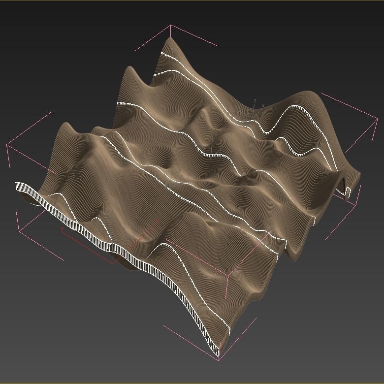 Parametric big ceiling wood n1 3D model_8