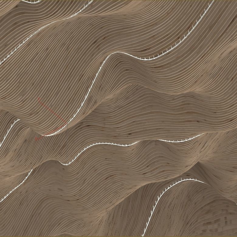 Parametric big ceiling wood n1 3D model_9