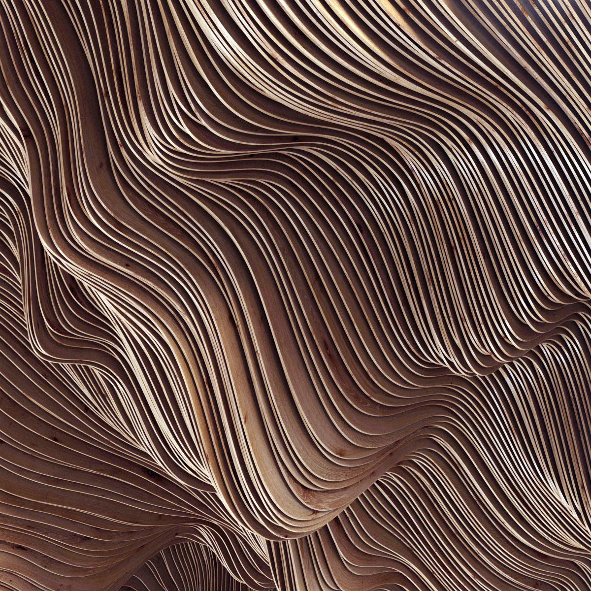 Parametric big ceiling wood n1 3D model_2