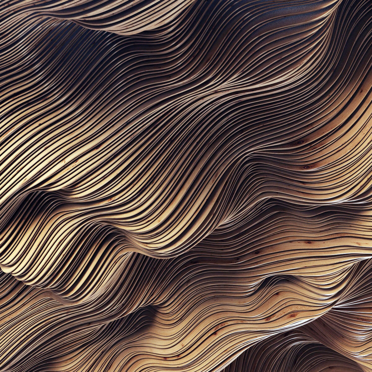 Parametric big ceiling wood n1 3D model_1