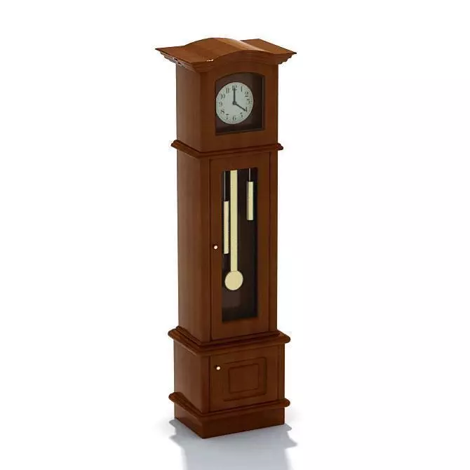 Wooden Classic Clock 3D model_0