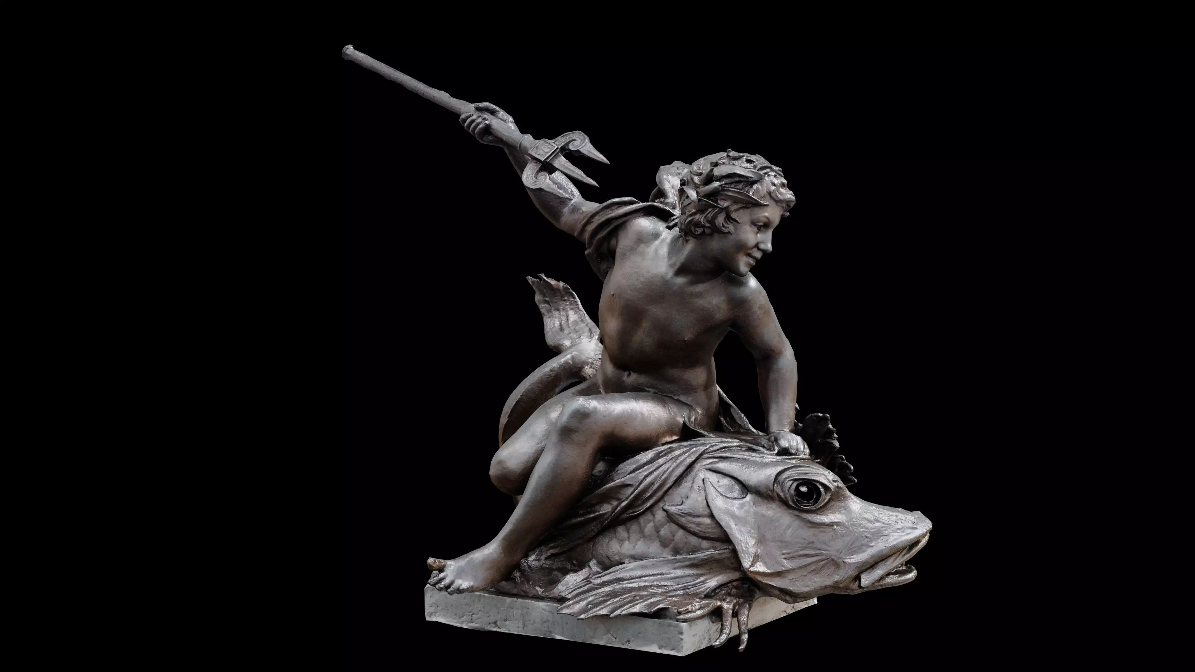 Genie Des Eaux with 2 LOD - Paris Low-poly 3D model_0