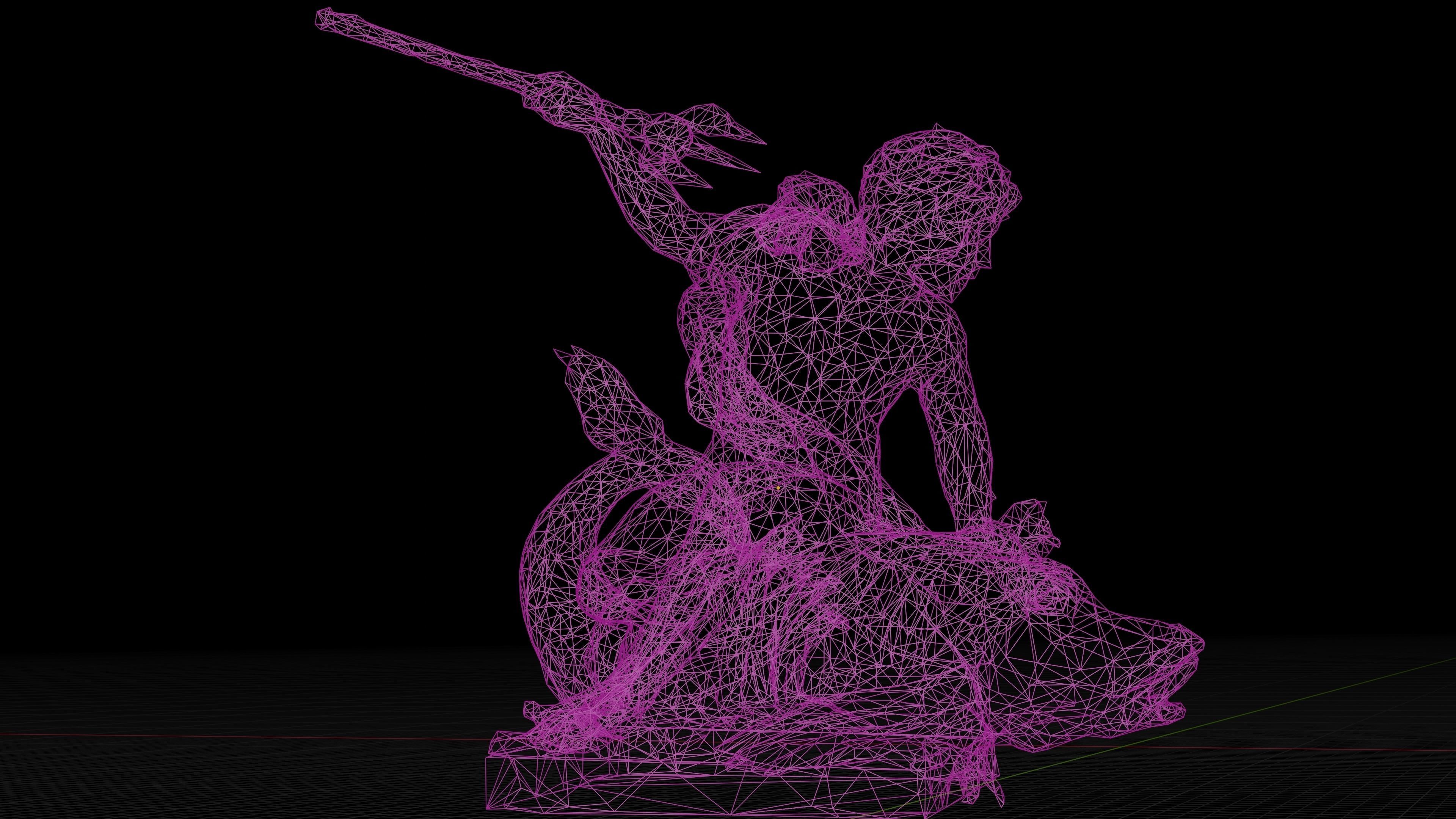 Genie Des Eaux with 2 LOD - Paris Low-poly 3D model_4