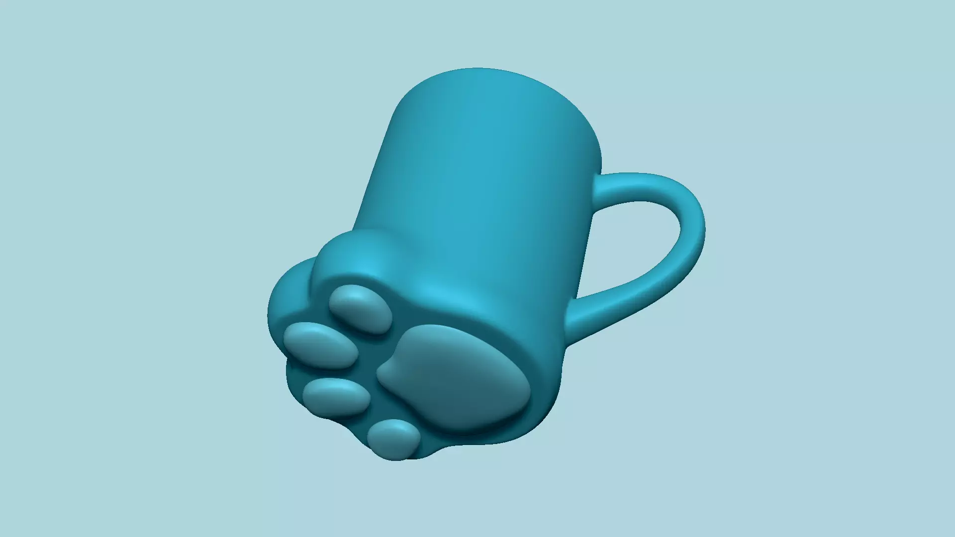 Cat Paw - Cute Creative MUG STL 3D print model_0
