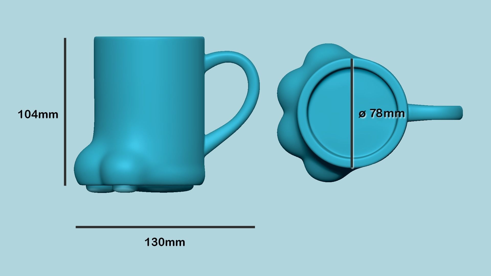 Cat Paw - Cute Creative MUG STL 3D print model_20