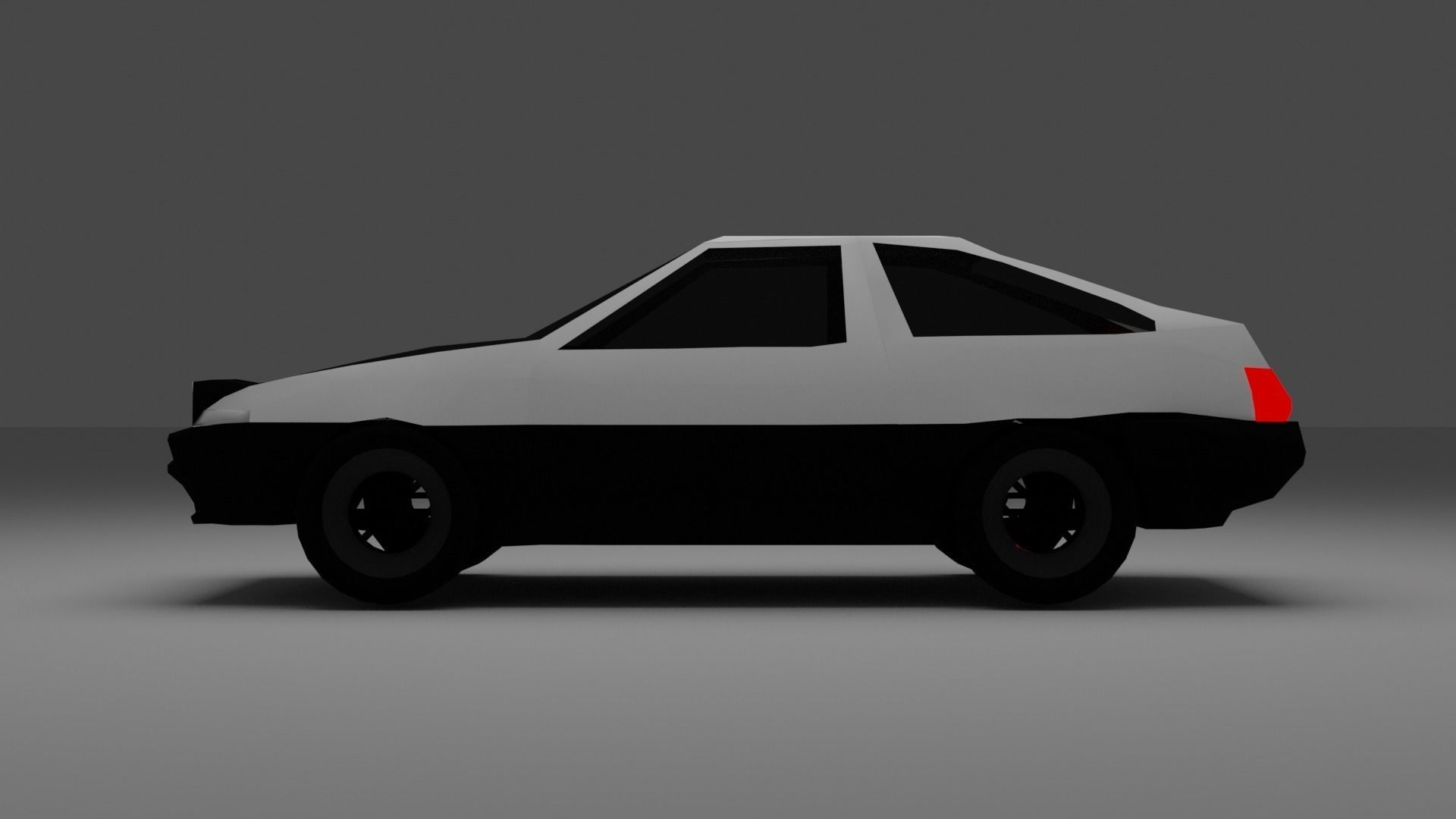 Toyota AE86 Low-poly 3D model_2