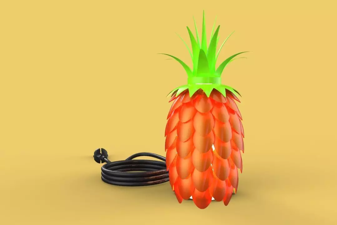 DECORATIVE PINEAPPLE NIGHT LAMP SLEEPING FOR TABLE INTERIOR 3D model
