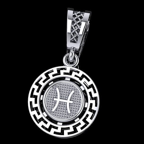 Zodiac Pendant Pisces Free 3D print model