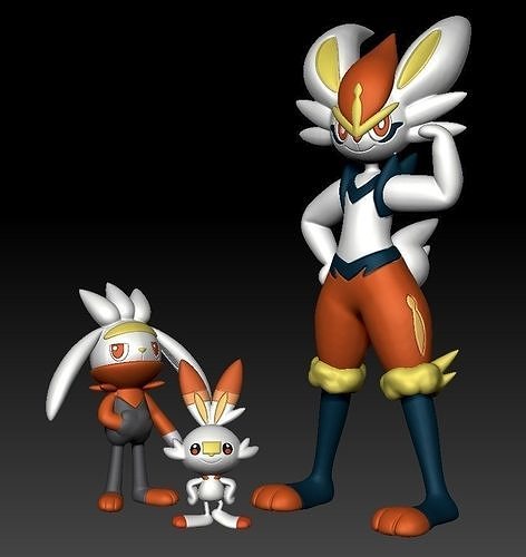 Pokemon Scorbunny Raboot Cinderace 3D print model