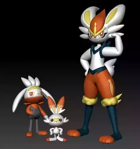 Pokemon Scorbunny Raboot Cinderace