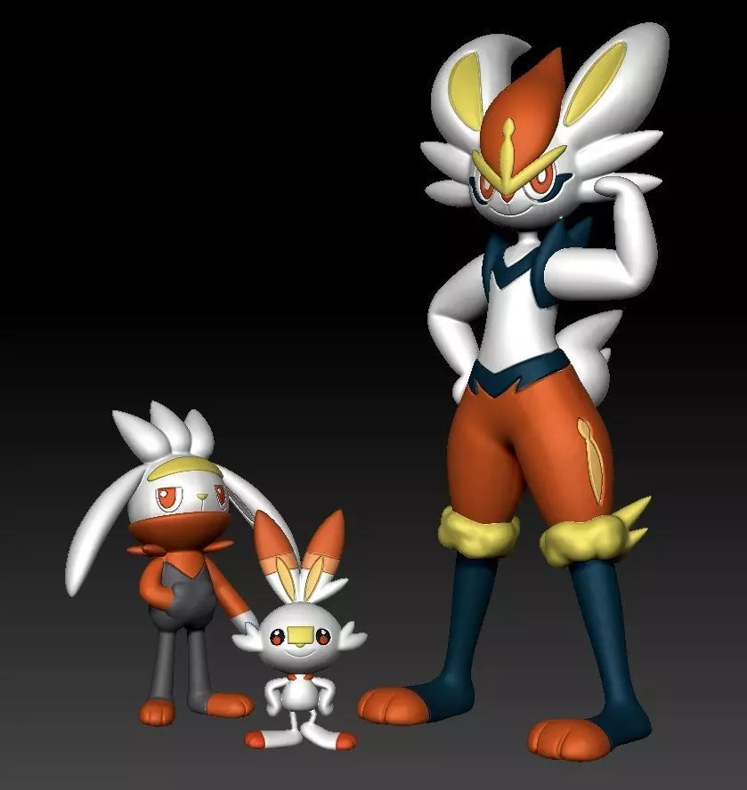 Pokemon Scorbunny Raboot Cinderace 3D print model_0