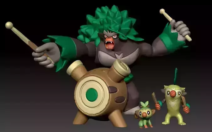 Pokemon Grookey Thwackey Rillaboom