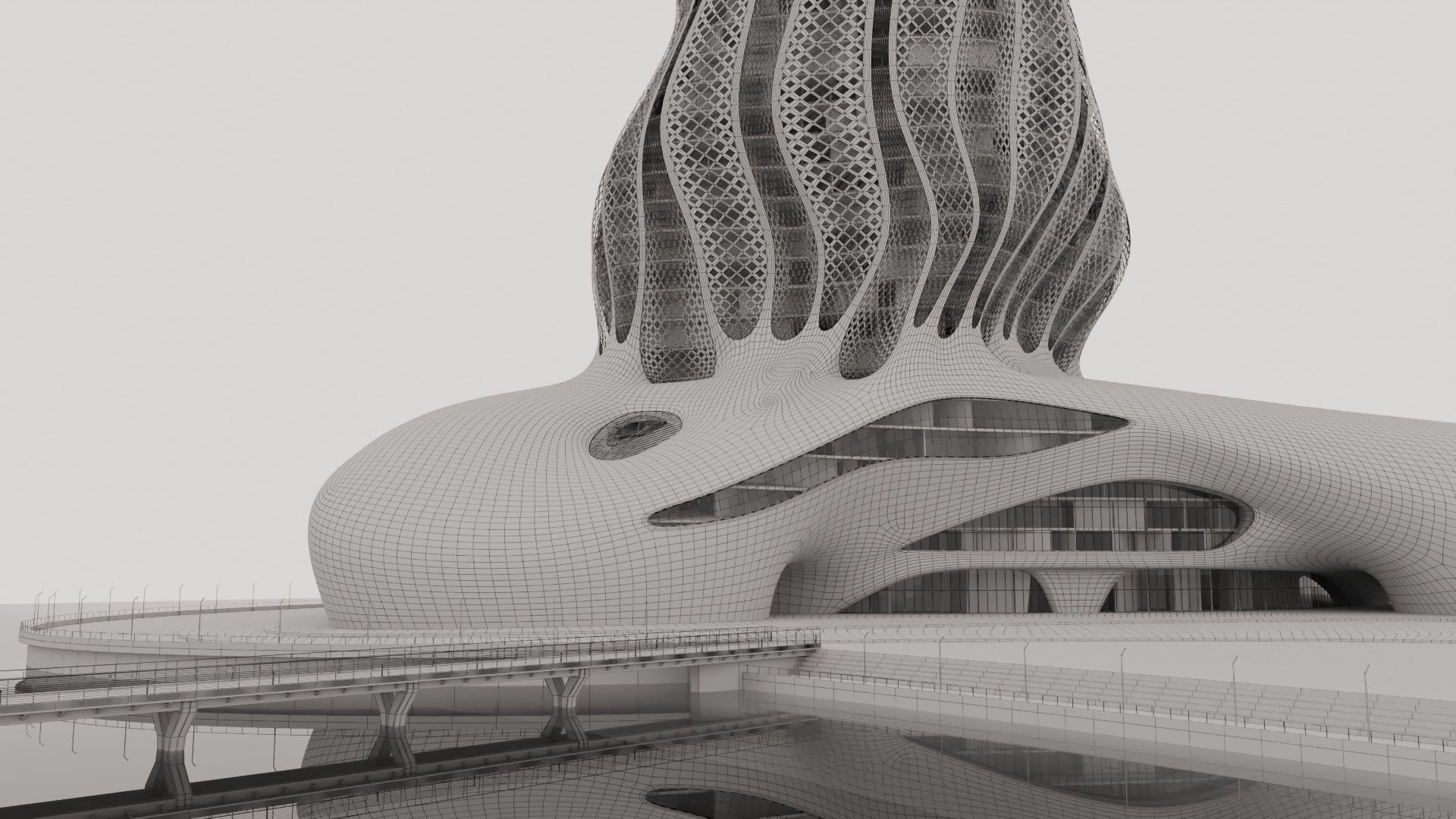 Futuristic building 43 3D model_3